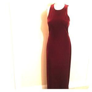 Dark red long velvet dress laundry by Shelli Segal